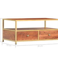 Couchtisch 90 x 50 x 40 cm Massivholz Akazie