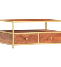 Couchtisch 90 x 50 x 40 cm Massivholz Akazie