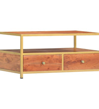 Couchtisch 90 x 50 x 40 cm Massivholz Akazie