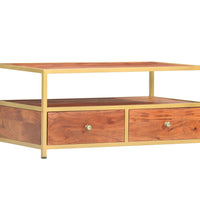 Couchtisch 90 x 50 x 40 cm Massivholz Akazie