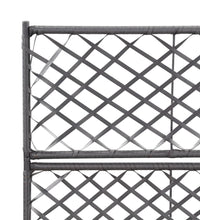 Hochbeet mit Rankgitter 2 Töpfe 58×30×107cm Poly Rattan Schwarz