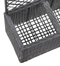 Hochbeet mit Rankgitter 2 Töpfe 58×30×107cm Poly Rattan Schwarz