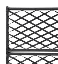 Hochbeet mit Rankgitter 3 Töpfe 83×30×130cm Poly Rattan Schwarz