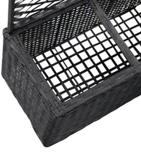 Hochbeet mit Rankgitter 3 Töpfe 83×30×130cm Poly Rattan Schwarz