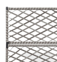 Hochbeet mit Rankgitter 3 Töpfe 83×30×130cm Poly Rattan Grau