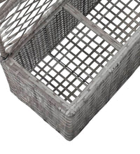 Hochbeet mit Rankgitter 3 Töpfe 83×30×130cm Poly Rattan Grau