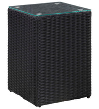 Beistelltische 3 Stk. mit Glasplatte Schwarz Poly Rattan