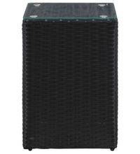 Beistelltische 3 Stk. mit Glasplatte Schwarz Poly Rattan