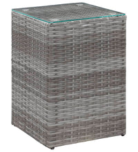 Beistelltische 3 Stk. mit Glasplatte Grau Poly Rattan