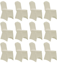 Stretch-Stuhlhussen 12 Stk. Creme