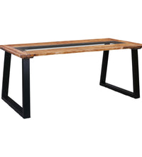 Esstisch 180 x 90 x 75 cm Massivholz Akazie und Glas