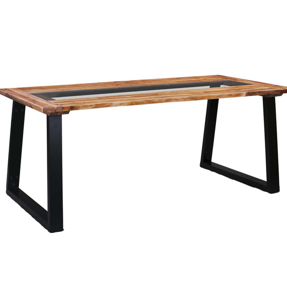 Esstisch 180 x 90 x 75 cm Massivholz Akazie und Glas