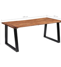 Esstisch Massivholz Akazie 180 x 90 cm