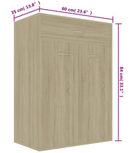 Schuhschrank Sonoma-Eiche 60x35x84 cm Holzwerkstoff