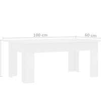 Couchtisch Weiß 100x60x42 cm Holzwerkstoff