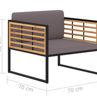 Gartenstühle mit Auflagen 2 Stk. Massivholz Akazie Dunkelgrau