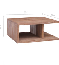 Couchtisch 70 x 70 x 30 cm Massivholz Teak