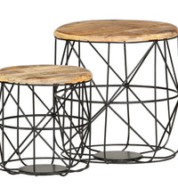 Couchtische 2 Stk. Massivholz Mango