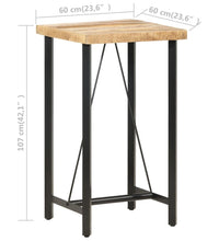Bartisch 60x60x107 cm Raues Mangoholz