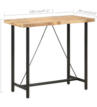 Bartisch 120x58x107 cm Raues Mangoholz