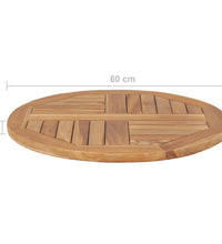 Tischplatte Massivholz Teak Rund 2,5 cm 60 cm