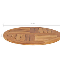 Tischplatte Massivholz Teak Rund 2,5 cm 70 cm