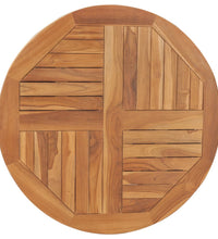Tischplatte Massivholz Teak Rund 2,5 cm 80 cm