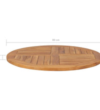 Tischplatte Massivholz Teak Rund 2,5 cm 80 cm