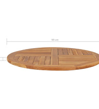 Tischplatte Massivholz Teak Rund 2,5 cm 90 cm