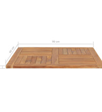 Tischplatte Massivholz Teak Quadratisch 90×90×2,5 cm