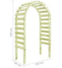 Gartenpergola 130×60×230 cm Kiefernholz Imprägniert