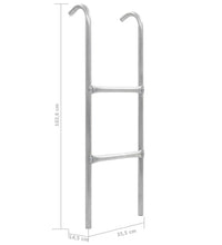 2-stufige Trampolinleiter Stahl Silbern 102,6 cm