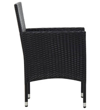 4-tlg. Garten-Lounge-Set mit Auflagen Poly Rattan Schwarz