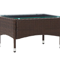 Couchtisch Braun 60x40x36 cm Poly Rattan