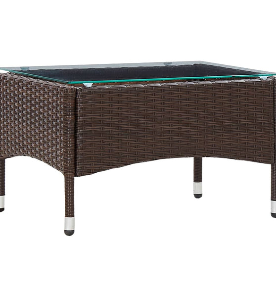 Couchtisch Braun 60x40x36 cm Poly Rattan
