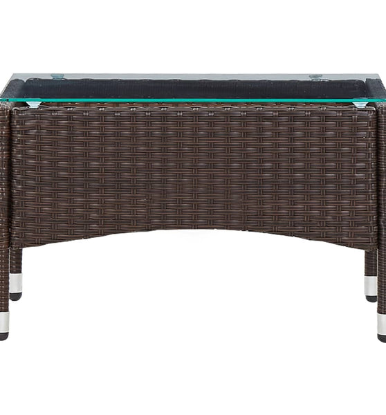 Couchtisch Braun 60x40x36 cm Poly Rattan