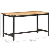 Esstisch 140 x 70 x 76 cm Raues Massivholz Mango