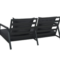 2-Sitzer-Gartensofa mit Auflagen Dunkelgrau Aluminium