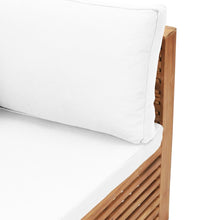 Garten-Ecksofa mit Cremeweißer Auflage Massivholz Teak