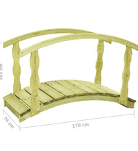 Gartenbrücke mit Geländer 170×74×105 cm Kiefernholz Imprägniert