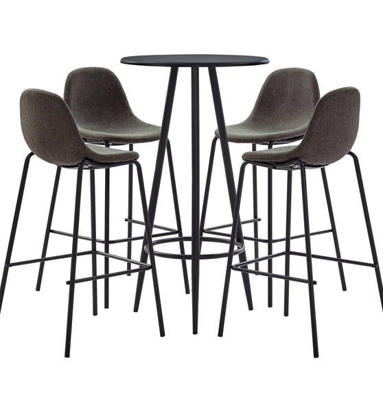5-tlg. Bar-Set Stoff Dunkelgrau
