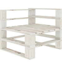 Outdoor-Ecksofa Paletten Holz Weiß