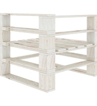 Outdoor-Ecksofa Paletten Holz Weiß