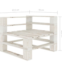 Outdoor-Ecksofa Paletten Holz Weiß