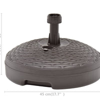 Sonnenschirmständer Sand/Wasser 20 L Braun Kunststoff Rattan
