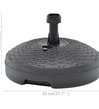 Sonnenschirmständer Sand/Wasser 20L Anthrazit Kunststoff Rattan