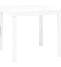 Gartentisch mit 2 Bänken Kunststoff Weiß