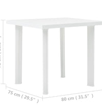 Gartentisch Weiß 80x75x72 cm Kunststoff