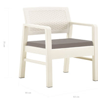3-tlg. Garten-Lounge-Set Kunststoff Weiß