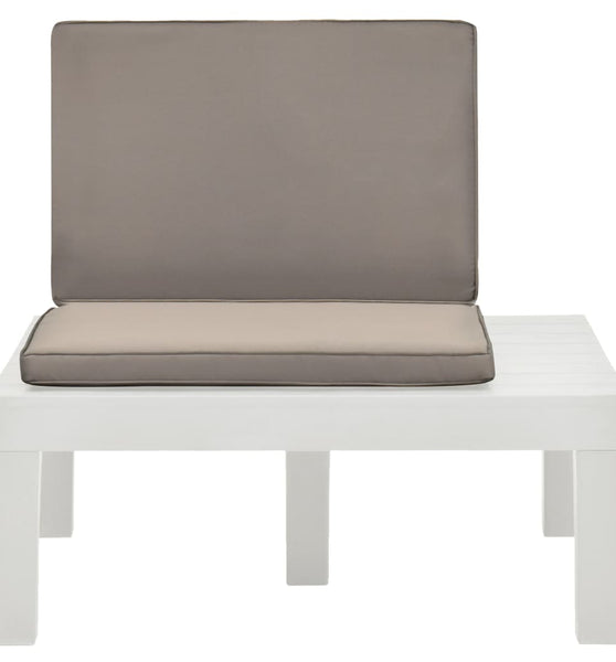 Garten-Lounge-Stuhl mit Sitzpolster Kunststoff Weiß